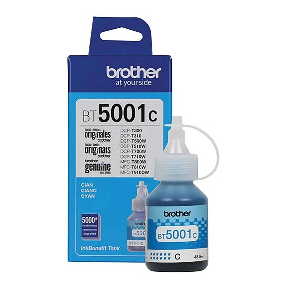 Tinta Brother INK BENEFIT TANK BT5001C Color Cian Alto Rendimiento