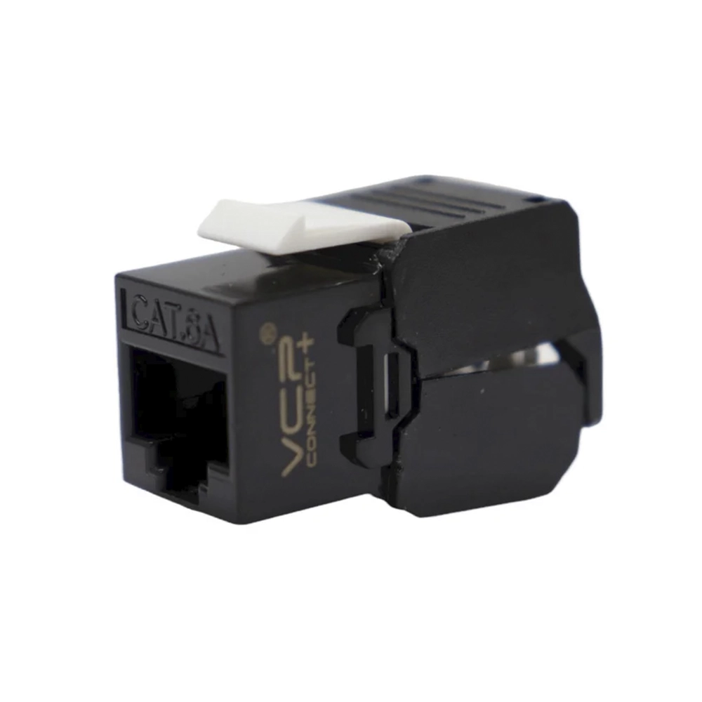 Jack Cat 6A UTP Negro Alta Velocidad para Redes Profesionales