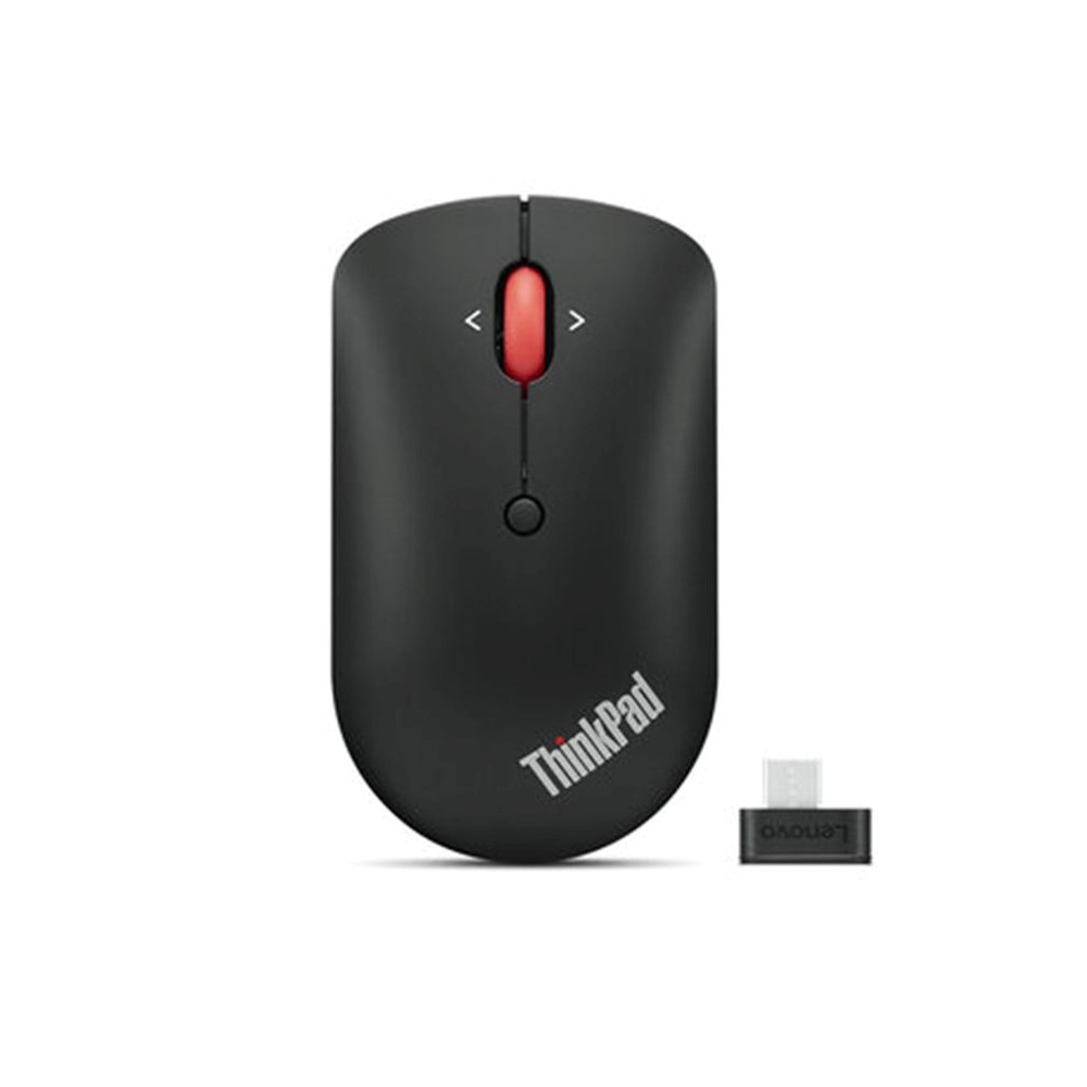 Mouse inalámbrico Lenovo negro compacto USB C portátil viaje