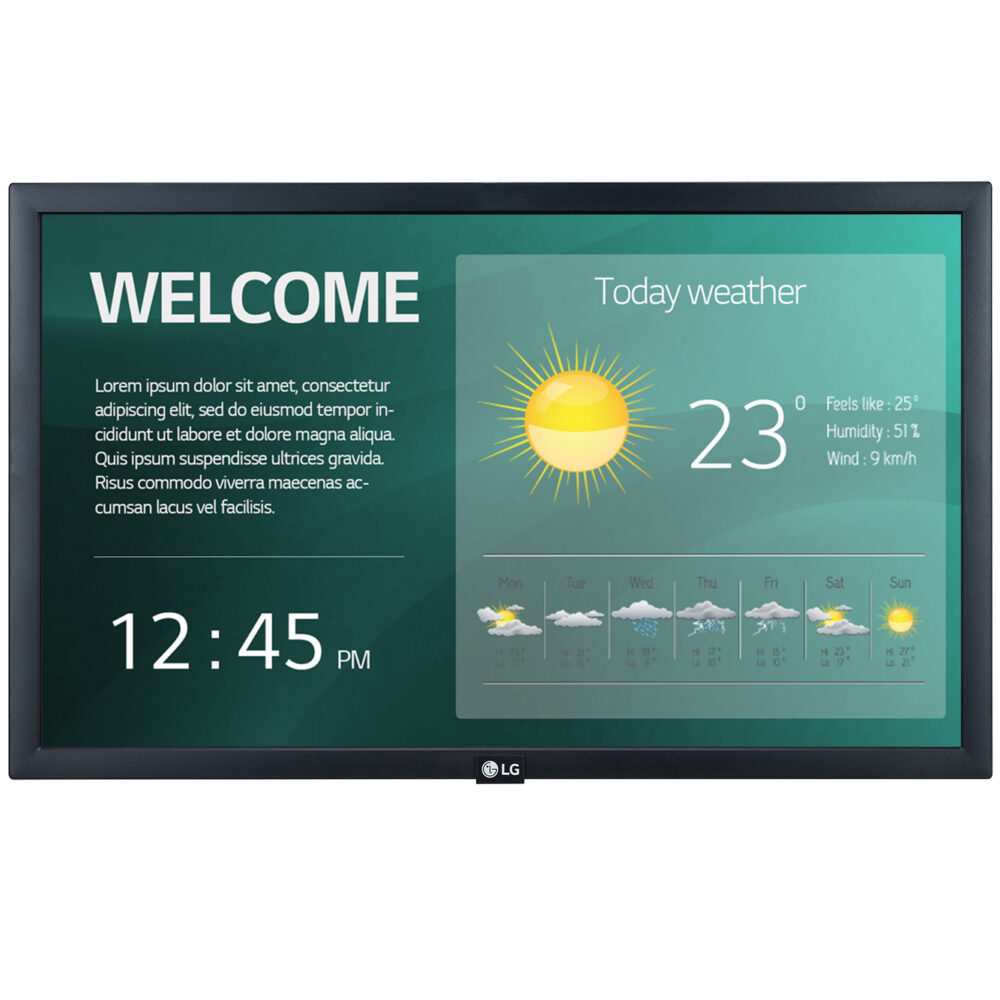 Monitor industrial LG 22SM3G-B 22 pulgadas FHD webOS SoC integrado