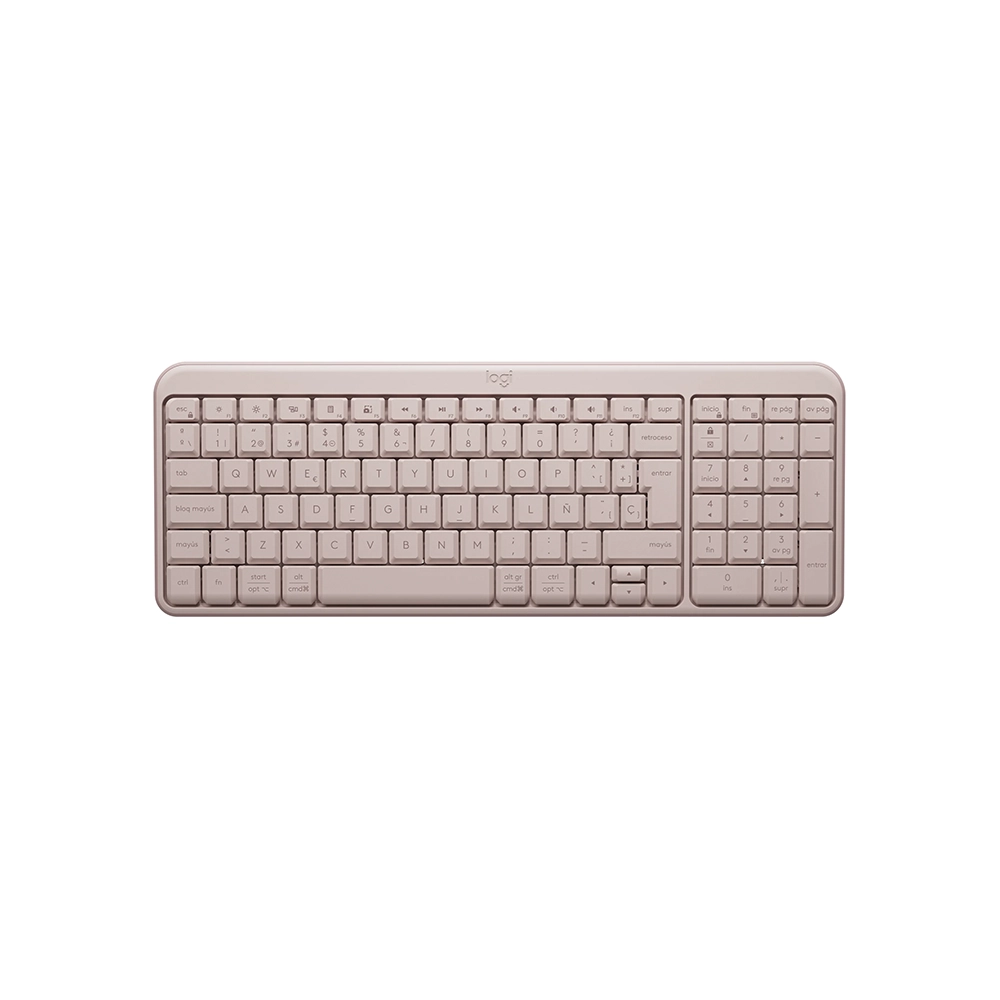 Logitech K250 Robusto Teclado - Compacto - Inalámbrico Conectividad - Español - QWERTY Diseño - Rosa - Bluetooth - 10m - Windows 10, Windows 11, Mac OS X 12.0 Monterey, ChromeOS, Linux, iPadOS 15, iOS 15, Android 12 - Chromebook - PC, Mac - Plástico reciclado - AAA Tamaño de batería admitida