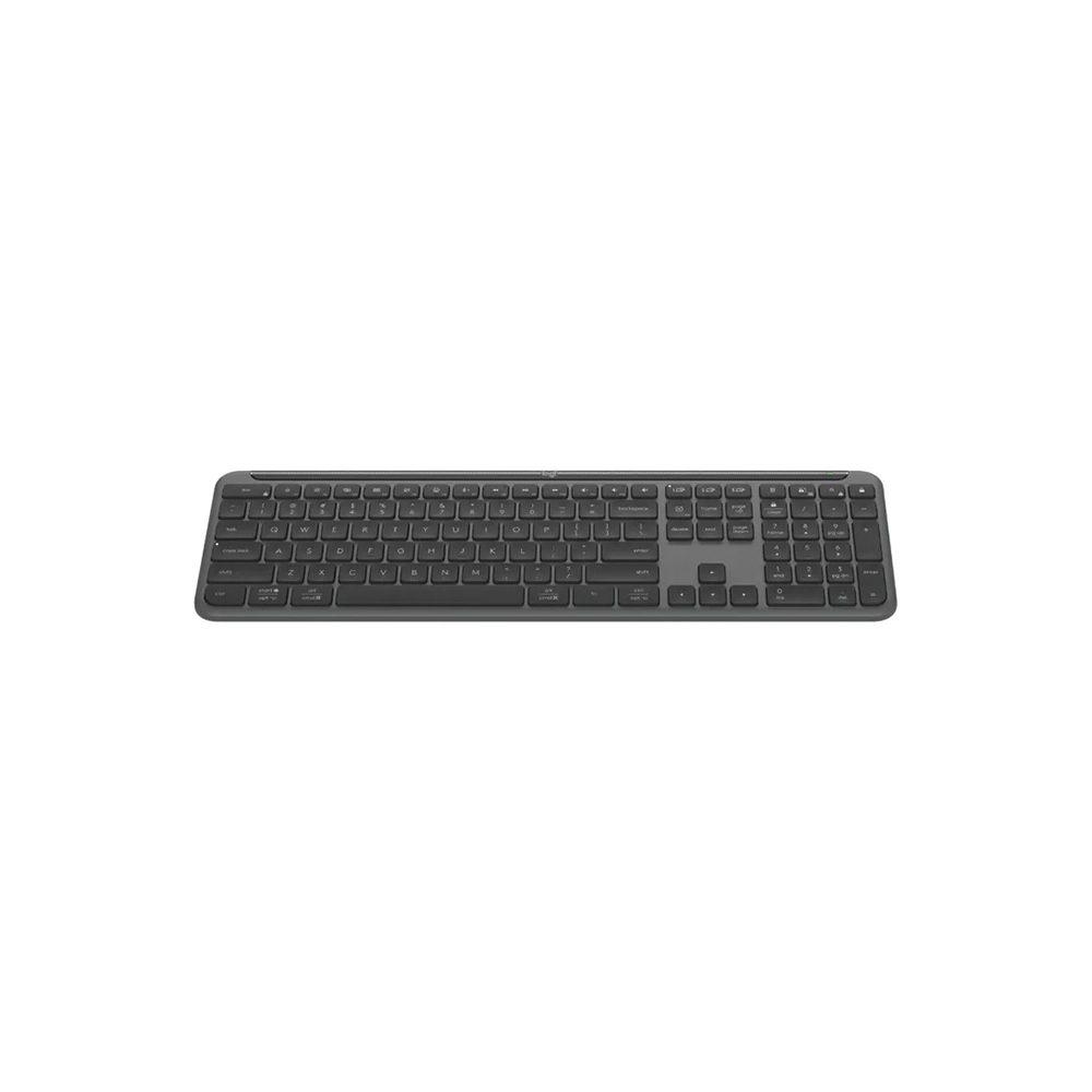 Logitech Signature Slim K950 Teclado - Tamańo completo - Inalámbrico Conectividad - USB Tipo A Interfaz - Español - Grafito - Bluetooth - 5.1 - 10m - Home, Reproducir, Silencio, Control de Volumen Tecla(s) de acceso rápido - Windows 10, Windows 11, Mac OS X 11.0 Big Sur, ChromeOS, Linux, iPadOS 14, iOS 14, Android 9.0 - Computador, Tableta, Smartphone - Mac, PC - AAA Tamaño de batería admitida