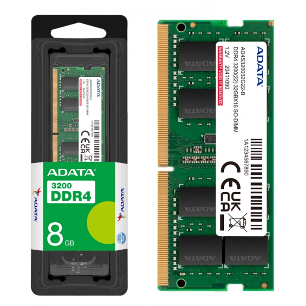 Memoria DDR4 8GB Portátil ADATA 3200MHz Rendimiento Superior