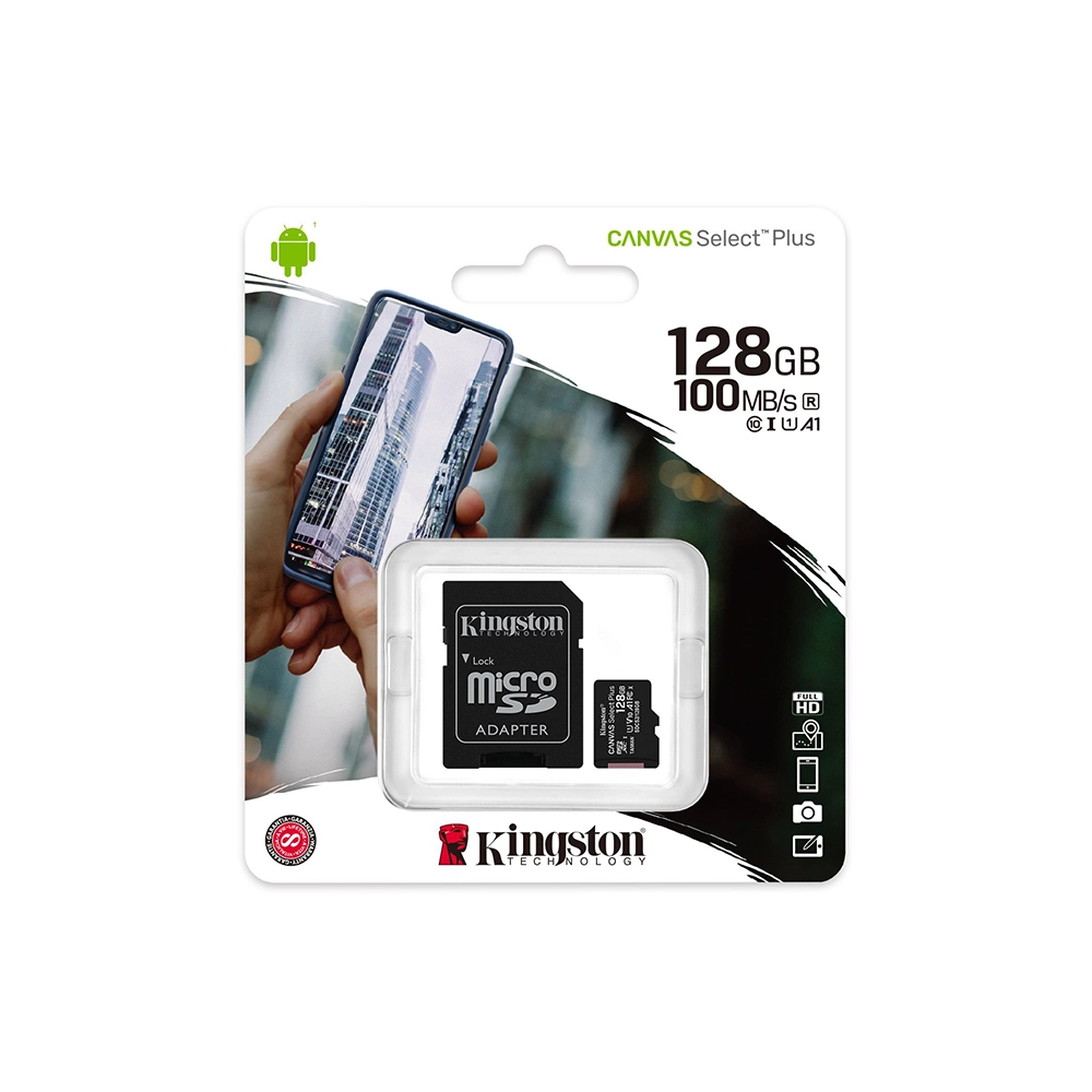 Memoria Micro SD 128GB Kingston Clase 10 UHS-I Rápida y Segura