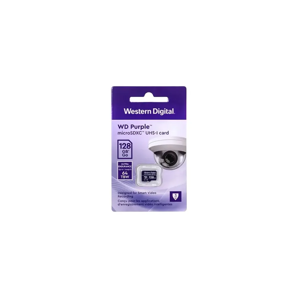 Memoria MicroSD WD Purple 128GB vigilancia continua