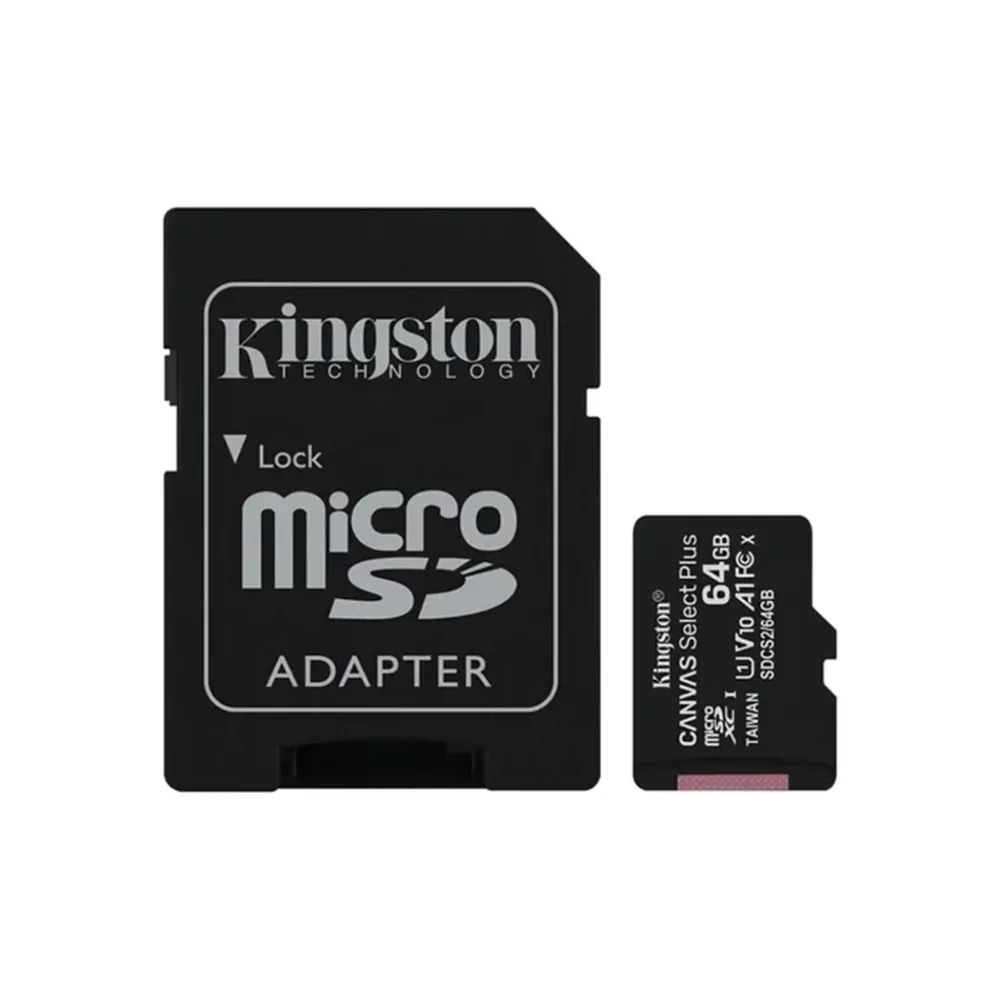 Memoria MicroSDXC Kingston Canvas Select 64GB 100MB/s Adaptador SD Resistente