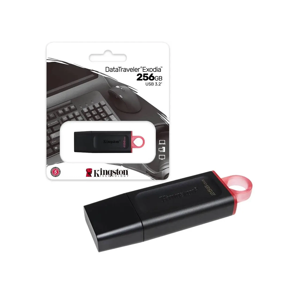 Memoria USB Kingston Exodia 256GB USB 3.2 Gen 1 Negro Rosa Rápida