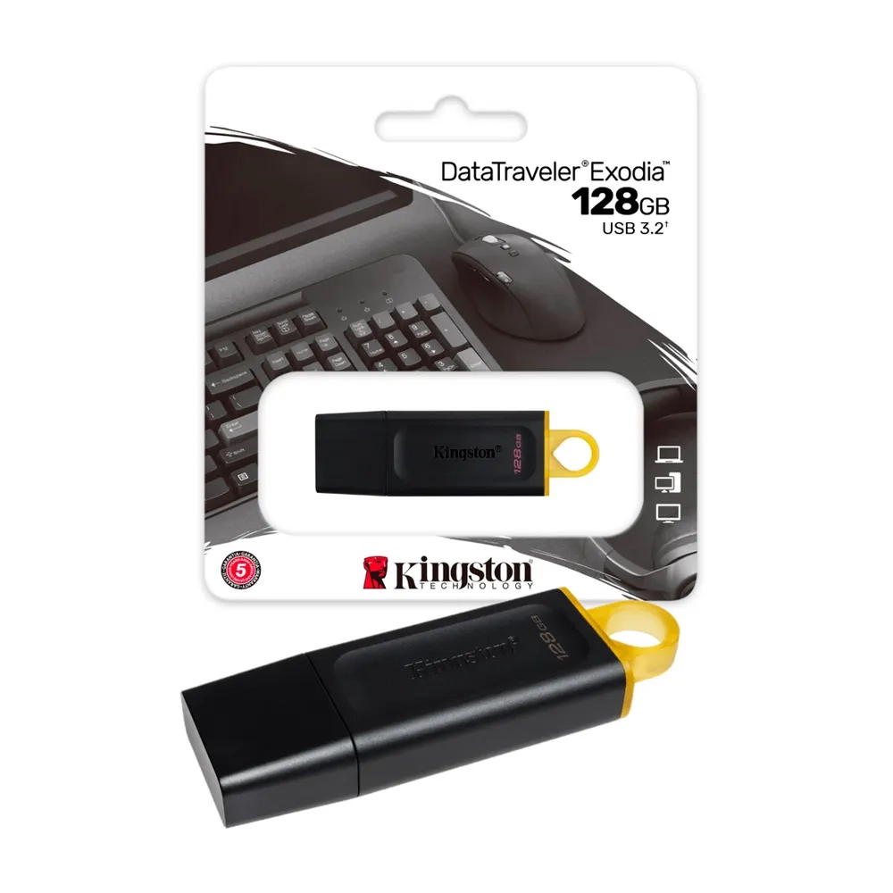 Memoria USB Kingston Exodia 128GB Compatibilidad Universal y Alta Velocidad