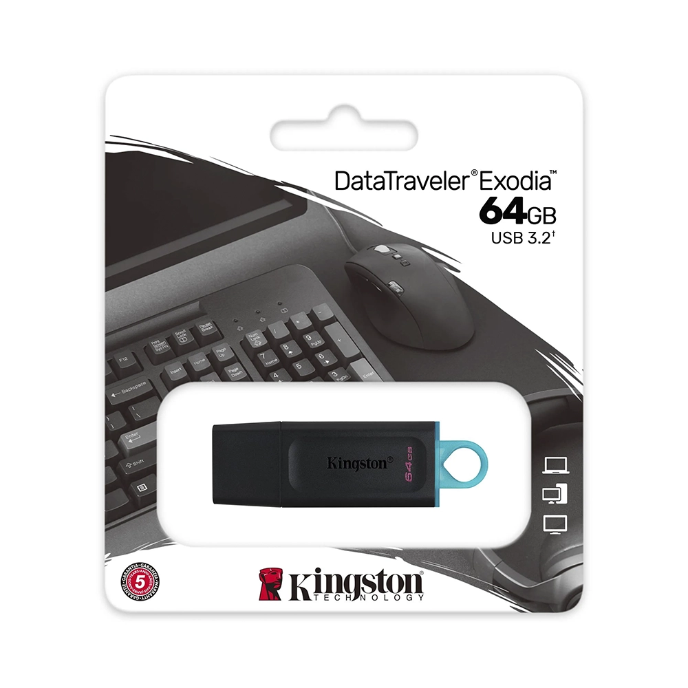 Memoria USB Kingston 64GB Exodia 3.0 Transferencia Rápida