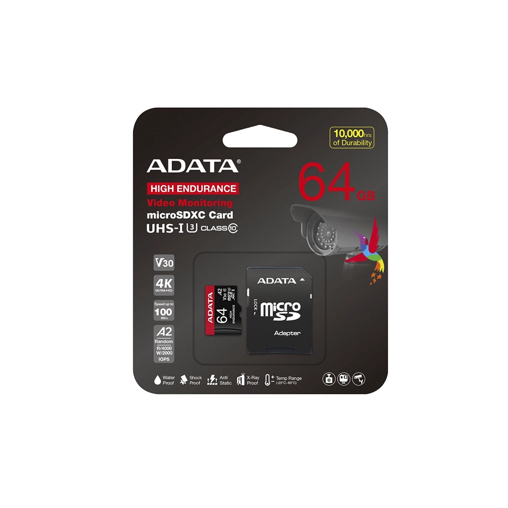 Memoria microSD Adata 64GB V30 A2 100MBs para video y apps