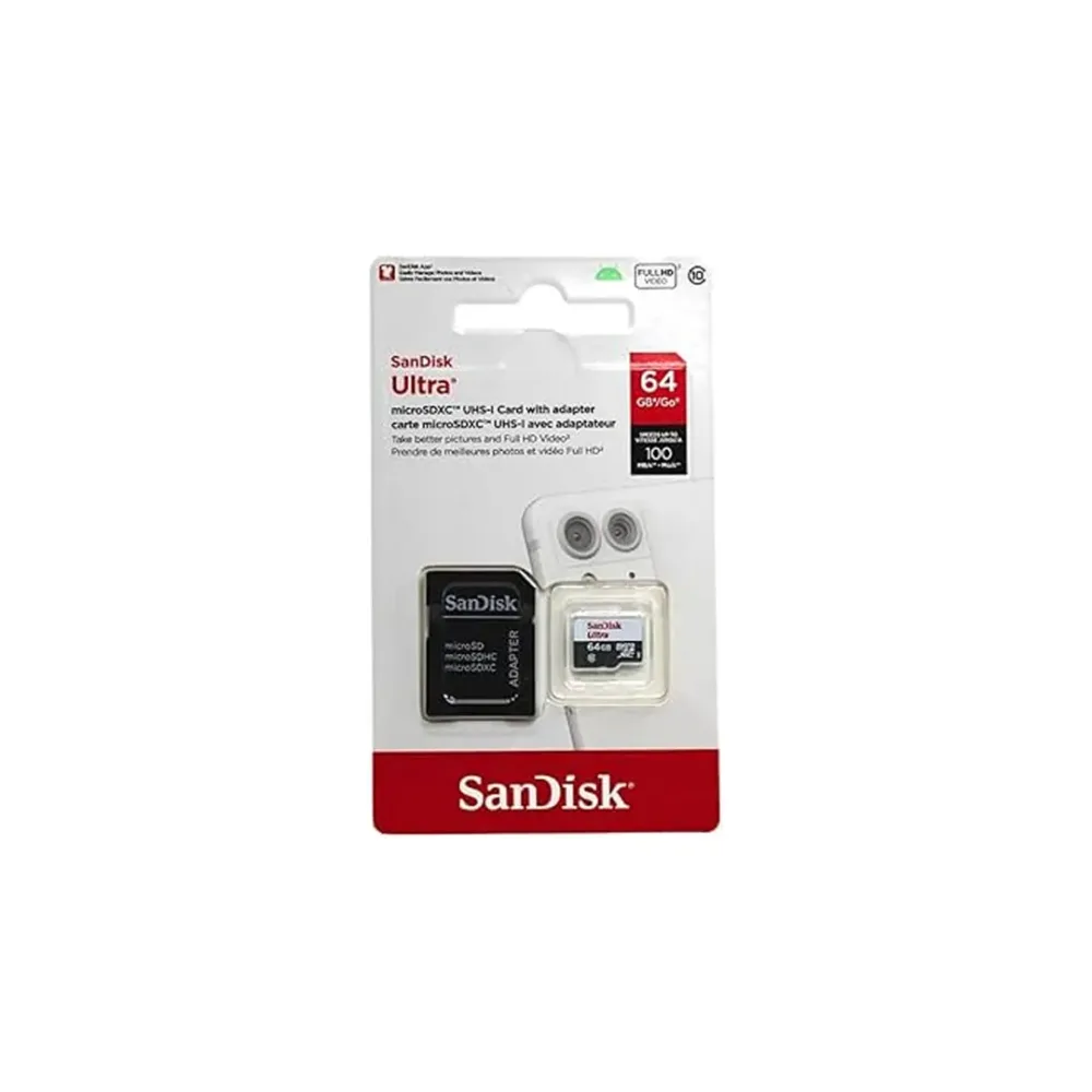 Memoria microSD SanDisk Ultra 64GB Clase 10 para celular y tablet