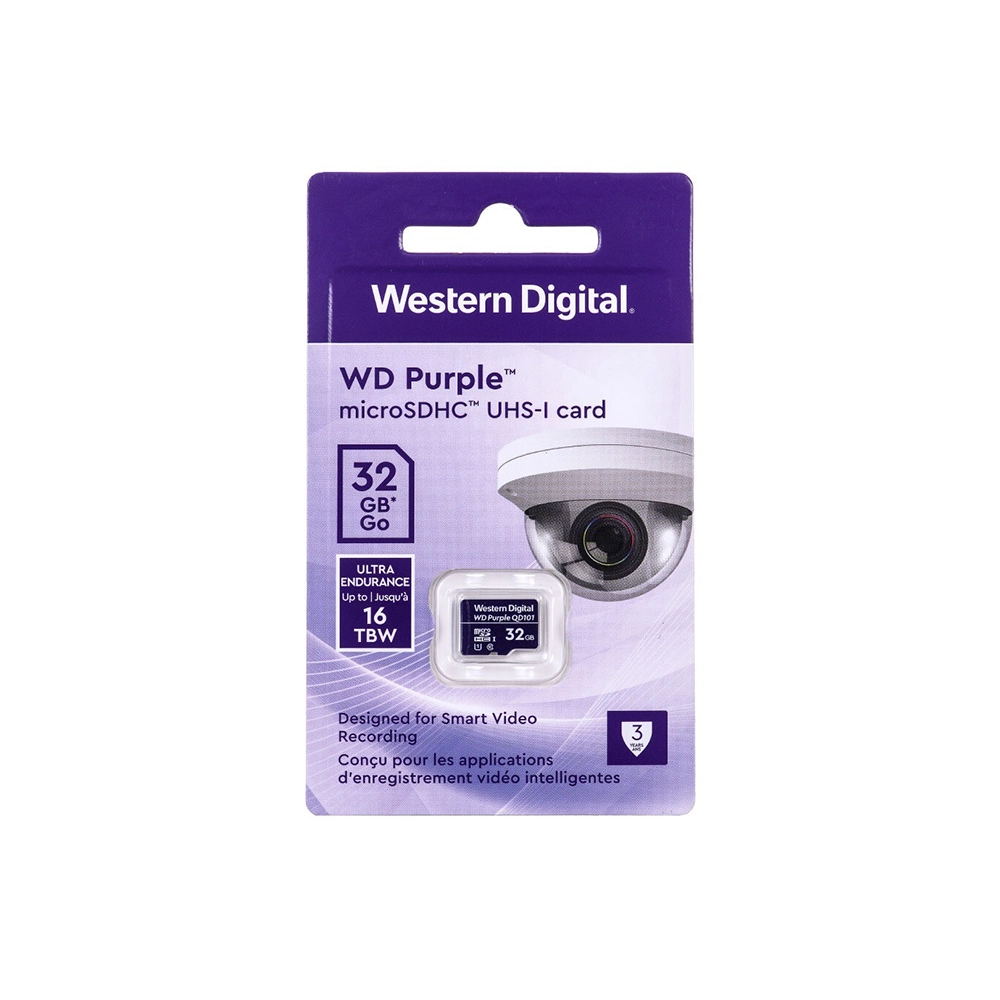 Memoria microSD WD Purple 32GB vigilancia 24h alta resistencia