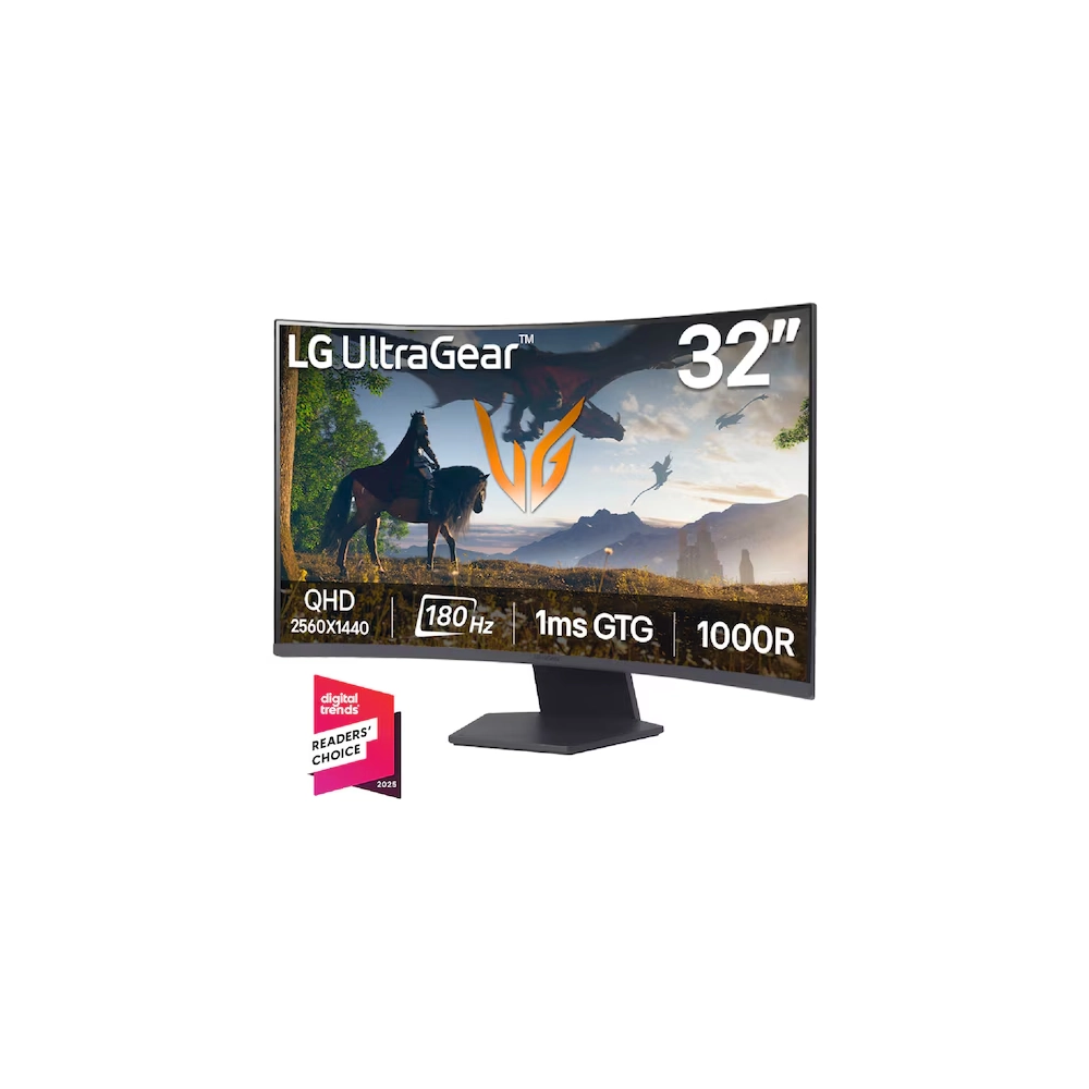 Monitor LG 32" 32GS60QC UltraGear 180Hz QHD 1ms