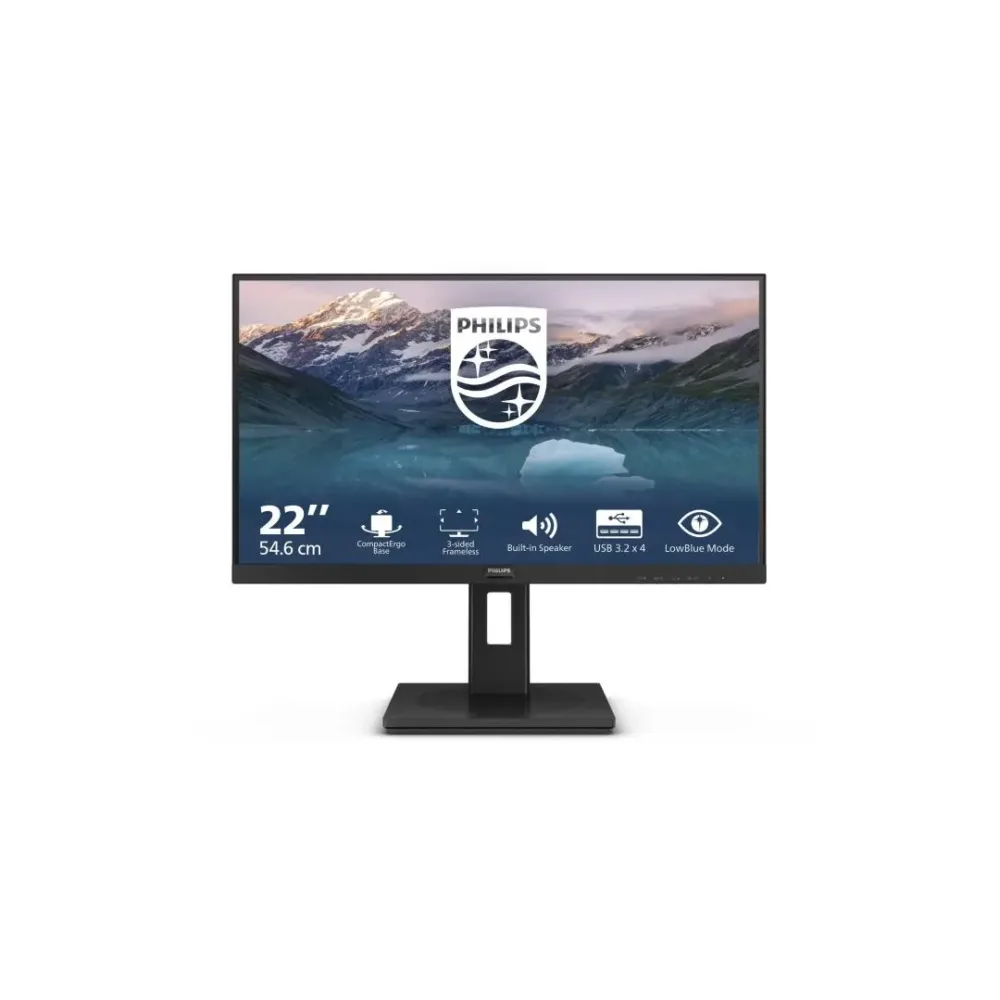 Monitor Philips 22" 222S9JML Full HD con base ergonómica