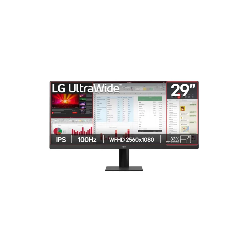 Monitor UltraWide LG 29 pulgadas WFHD IPS 100Hz Panorámico Multitarea