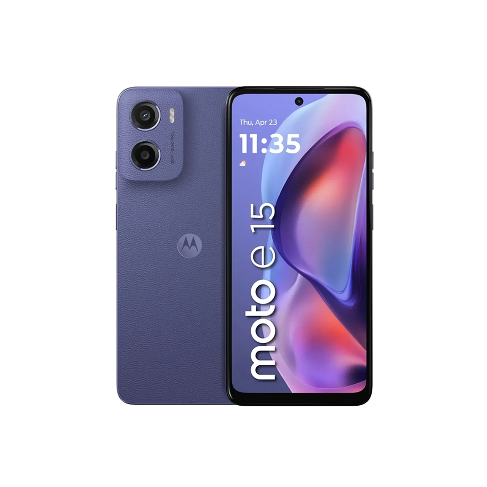 Celular Motorola Moto E15 64GB 2GB RAM Purple Batería 5000mAh