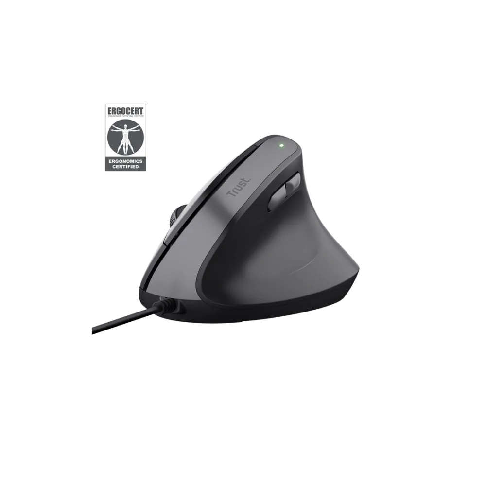 Mouse Trust Bayo II 25144 ergonomico vertical 2400 DPI negro