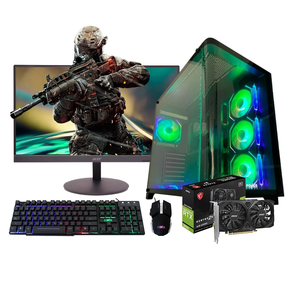 Torre Gamer AMD Ryzen 5 5600X 16GB RAM SSD 512GB RTX 3050 6GB Potente