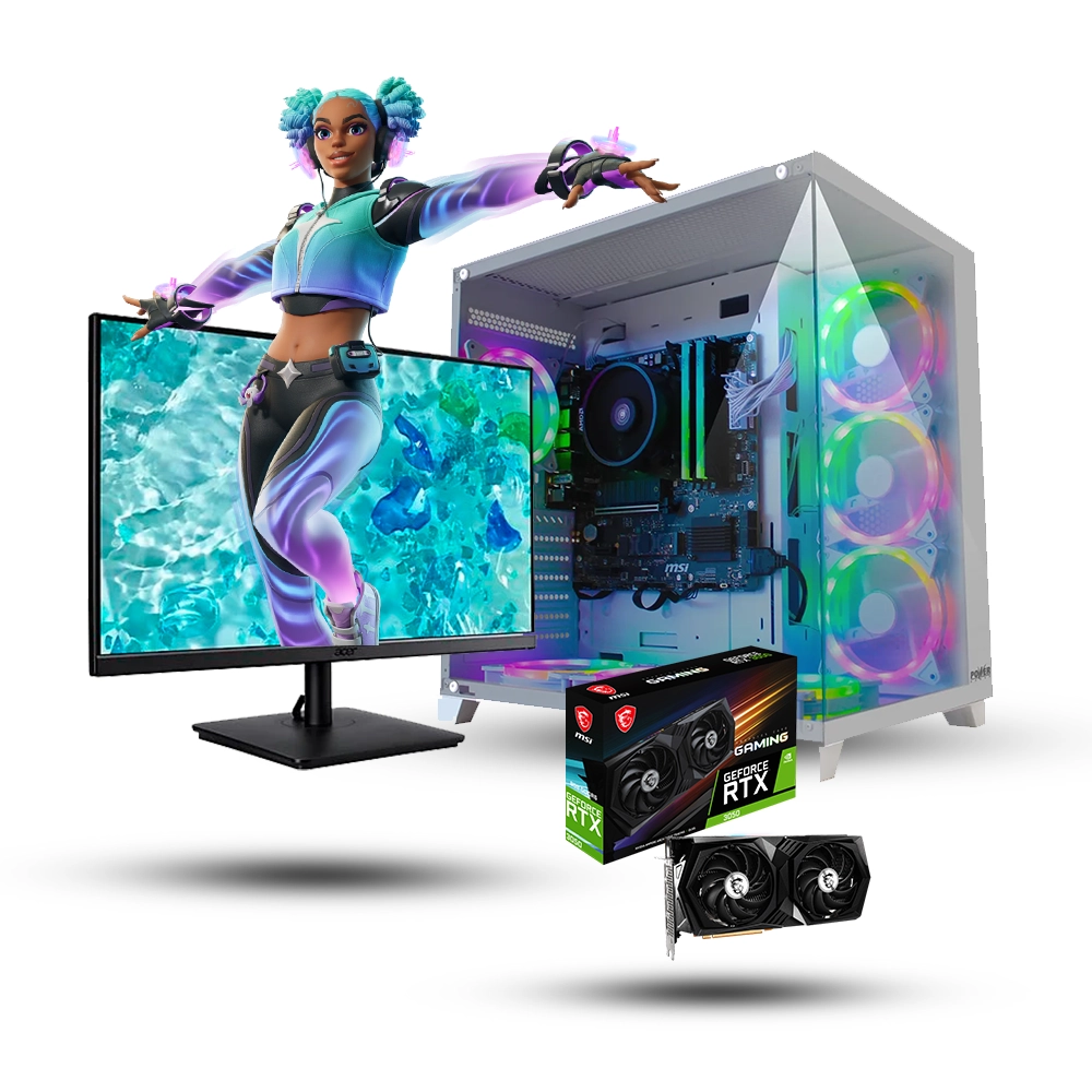 Torre Gamer AMD Ryzen 5 5600GT 16GB 512GB SSD Geforce 3050 6GB Blanca