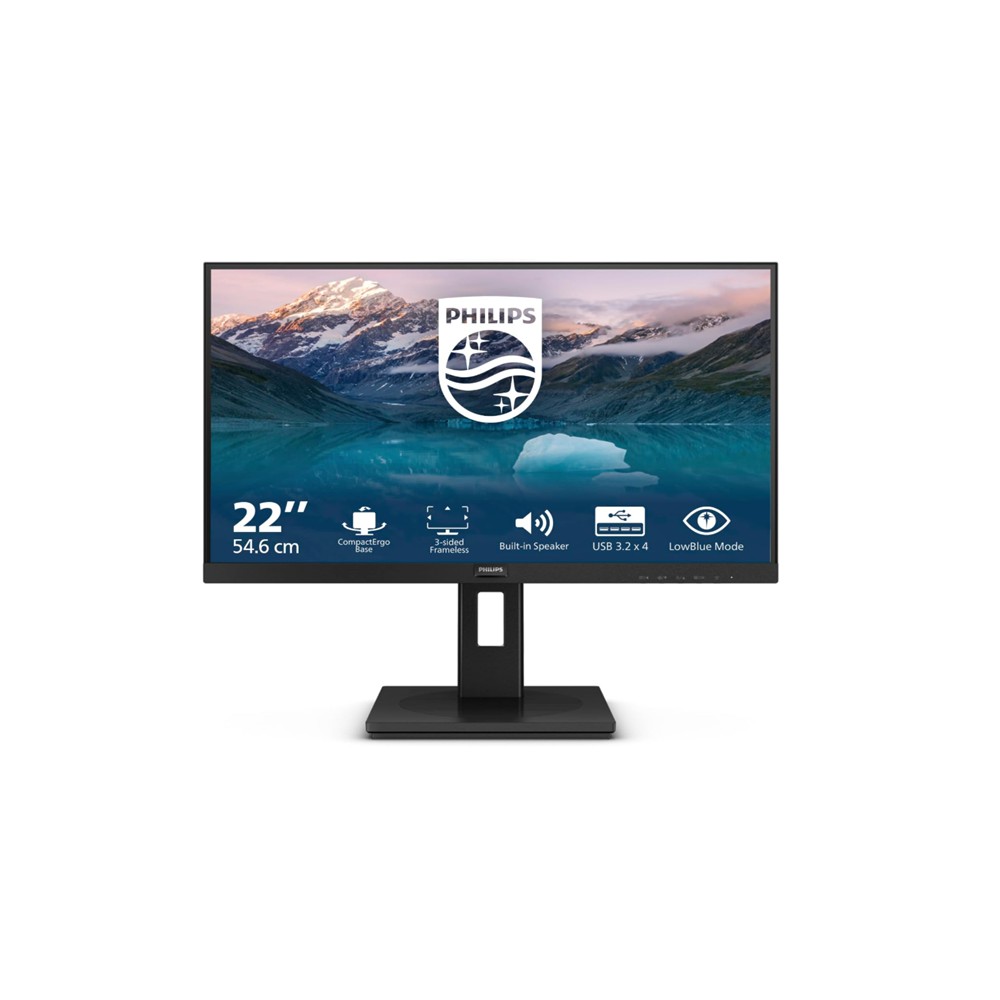 Monitor Philips 22" 222S9JML Full HD con base ergonómica