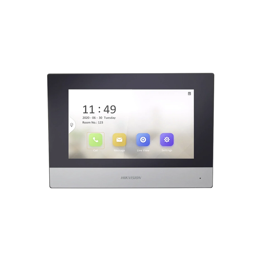 Pantalla interior Hikvision 7" LCD 4 hilos desbloqueo remoto