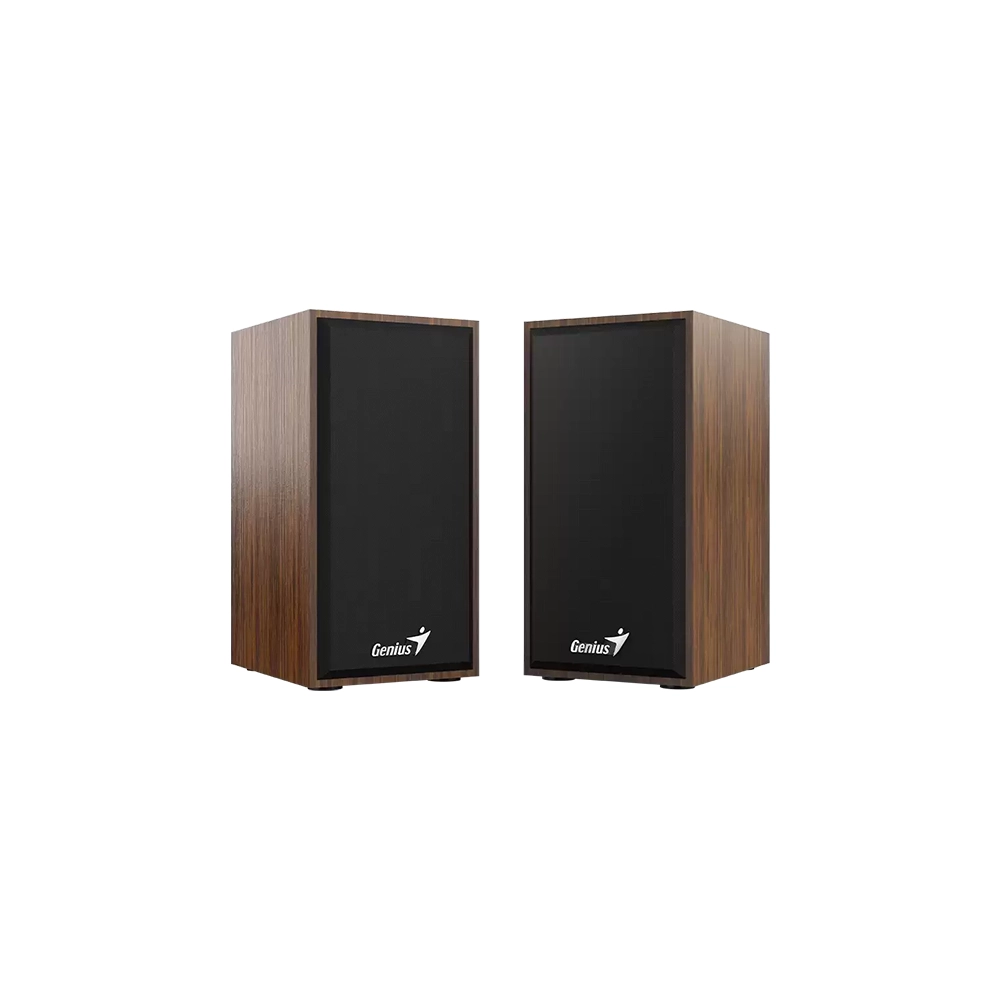 Parlantes Genius SP-HF180 Madera Dark Coffee 6W estéreo USB compactos