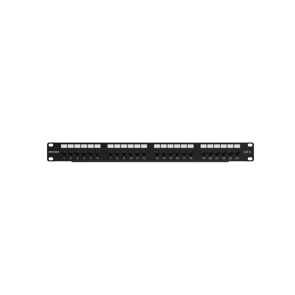 Patch Panel Hikvision Cat 6 24 Puertos 1U Montaje Profesional Red