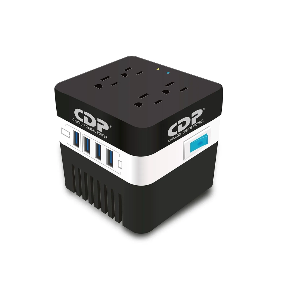 Regulador de Voltaje CDP RU-AVR604 600VA 4 USB Protección Premium