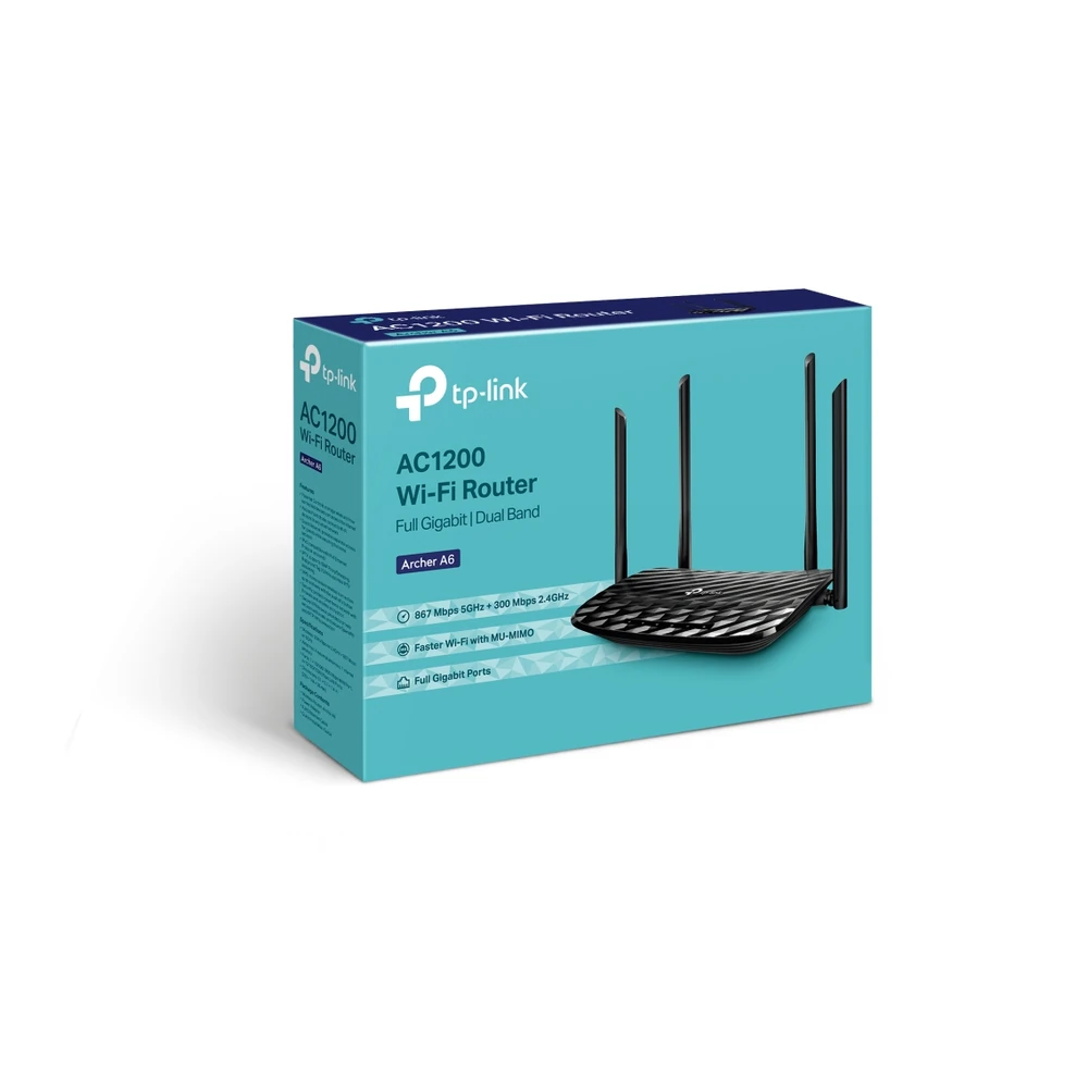 Router TP-Link Archer A6 AC1200 Gigabit Cobertura MU-MIMO