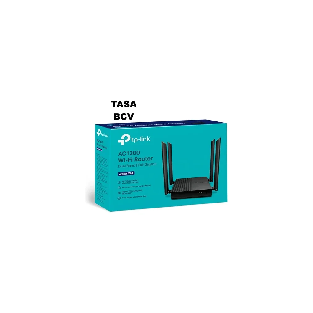 Router TP-Link Archer C64 AC1200 Wi-Fi Dual Band 4 Antenas Cobertura Pro