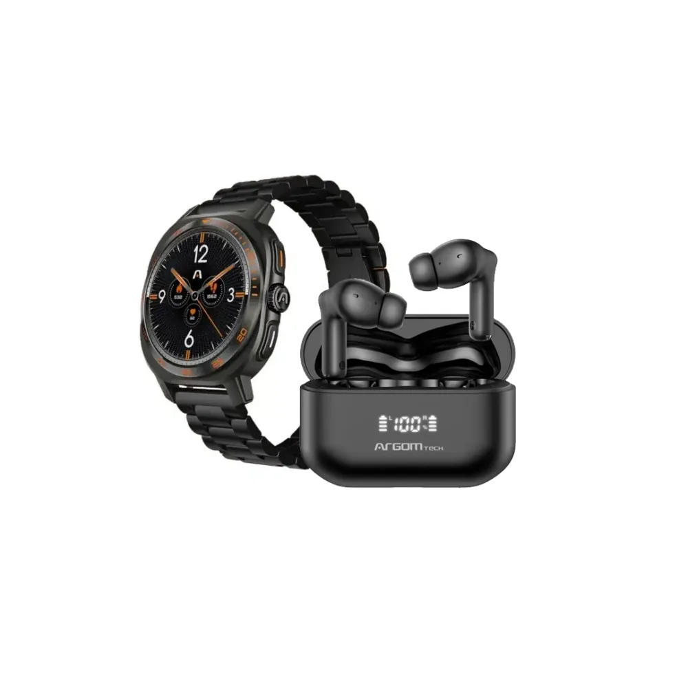 Smartwatch Argomtech C62 ARG-WT-6062BK AMOLED + audífonos E86