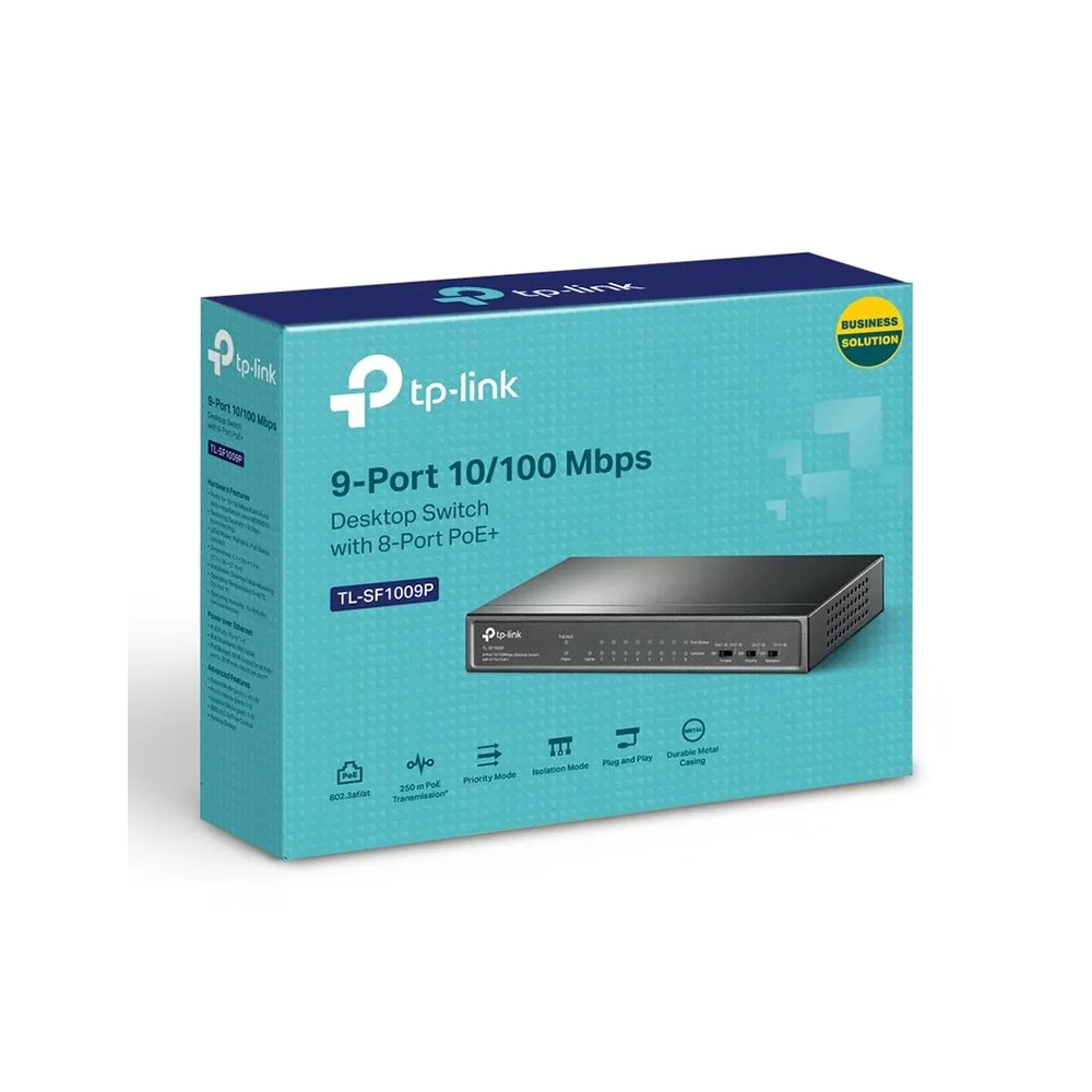 Switch PoE 9 Puertos TP-Link TL-SF1009P Plug & Play Red Eficiente