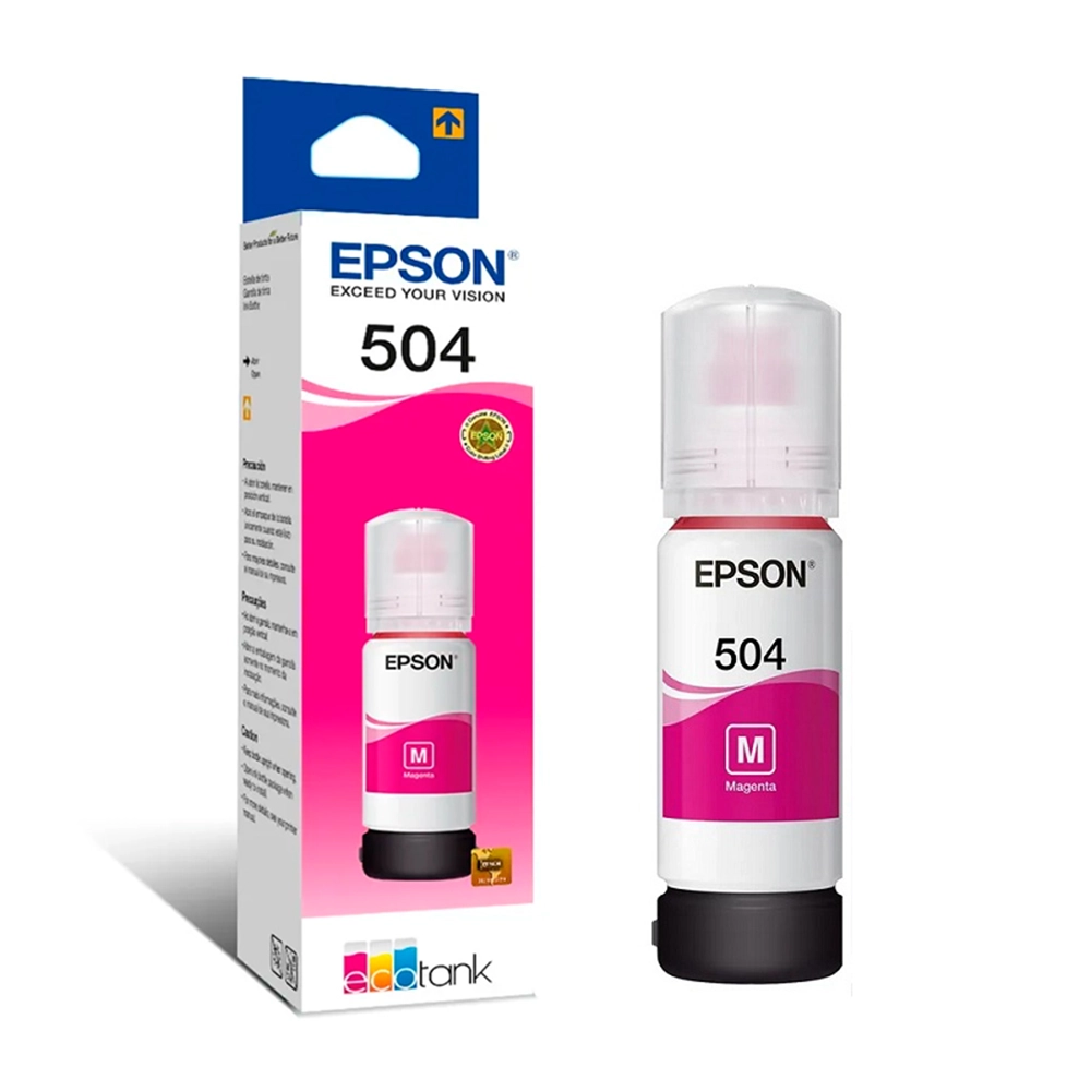 Botella Tinta Magenta Epson T504 Original Compatibilidad EcoTank XL