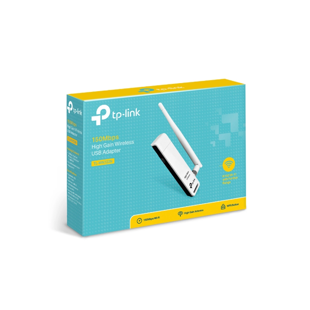 Tarjeta Red USB TP-Link TL-WN722N 150Mbps Antena 4dBi Desmontable