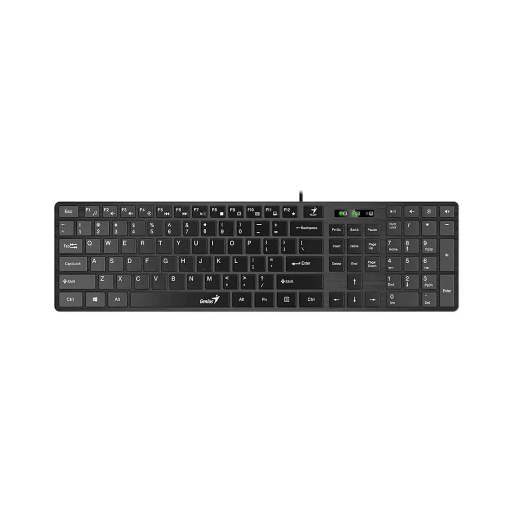 Teclado Genius SlimStar 126 USB Resistente Antisalpicaduras
