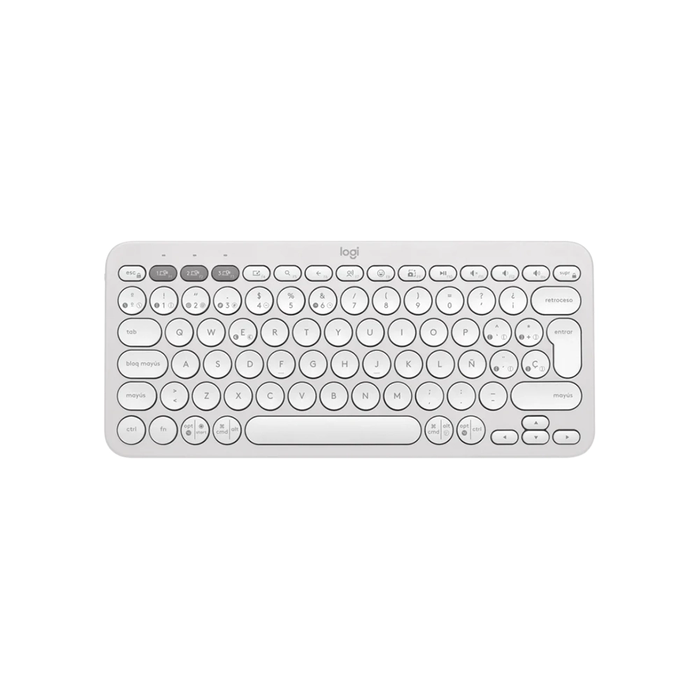 Teclado inalambrico Logitech K380 Pebble Keys blanco portatil