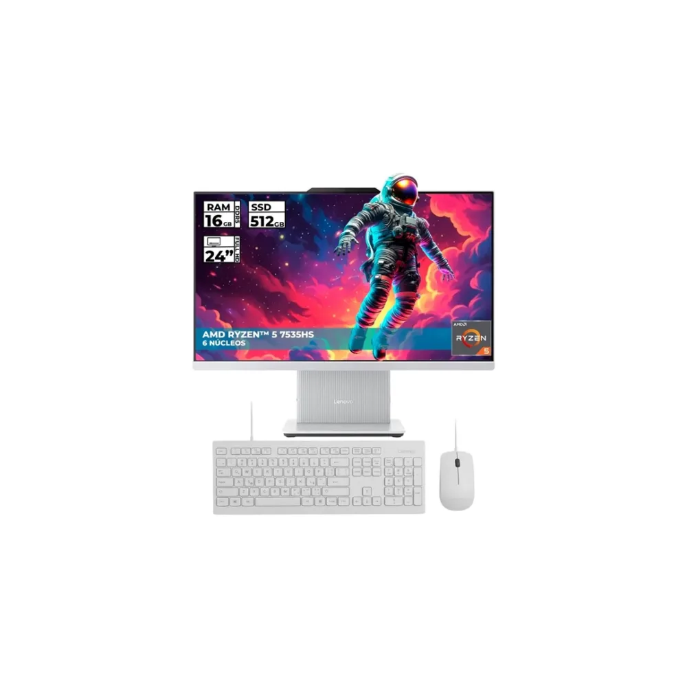 Todo en Uno Lenovo IdeaCentre 24ARR9 Ryzen 5 7535HS 16GB DDR5