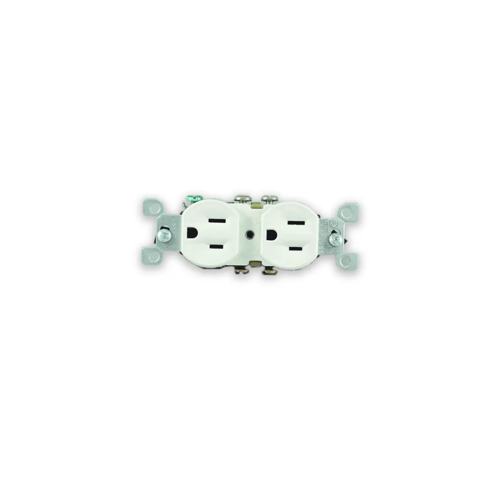 Toma eléctrica doble Leviton 01425 blanca 15 A 125 V NEMA 5-15R