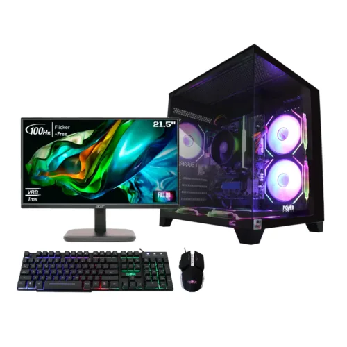 Torre Pecera AMD Ryzen 7 5700G 16GB 512GB SSD Gaming RGB Ventilación