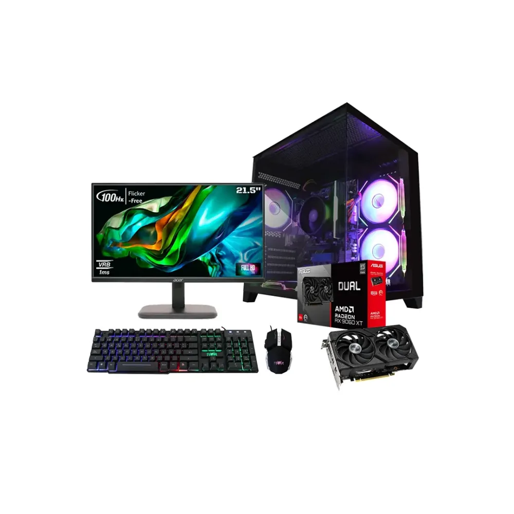 Torre gamer AMD Ryzen 7 8700F 16GB SSD 512GB Radeon 9060XT