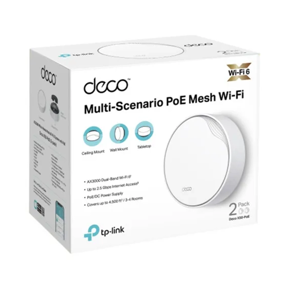 Sistema Mesh TP-Link Deco X50 PoE 2 Pack WiFi 6 802.3at Gigabit