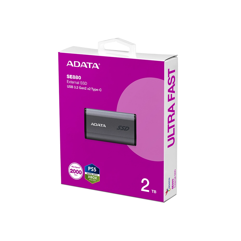 Unidad SSD Externa ADATA SE880 2TB USB 3.2 Gen2x2 20Gbps Ultrarápida
