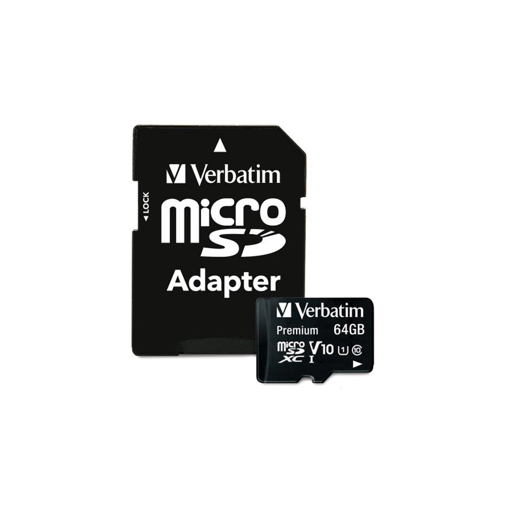 Verbatim | Tarjeta de Memoria microSDXC Premium de 64GB con Adaptador