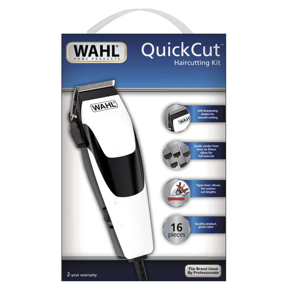 Cortapelo WAHL Quick Cut 09314-2408 16 piezas blanco negro