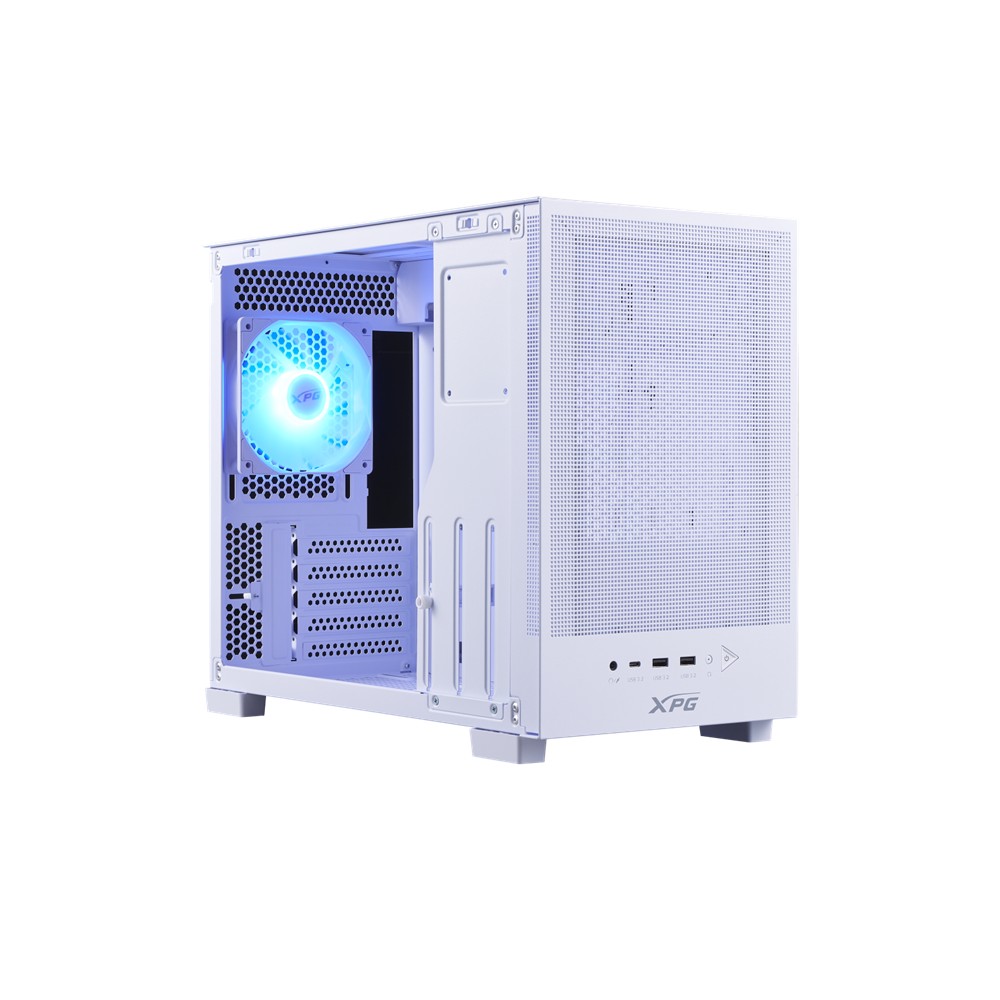 Chasis XPG Valor Mesh Nano blanco microATX compacto gamer