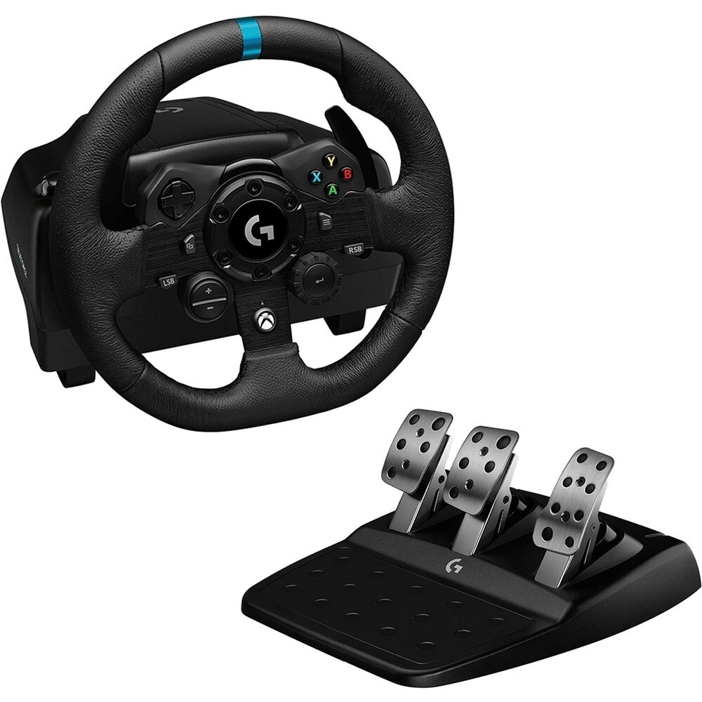 logitech-g923-volante-racing-xbox-pc-1.webp Logitech G923 Volante de Carreras con TrueForce y Pedales para Xbox y PC - Simulación Profesional