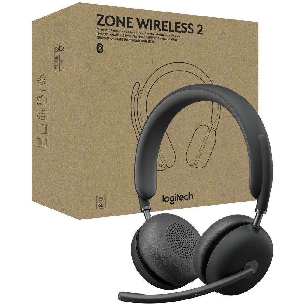 Logitech Zone Wireless 2 Headset Bluetooth 5.2 ANC Híbrida Gris - Concentración total en cada llamada - Imagen 1