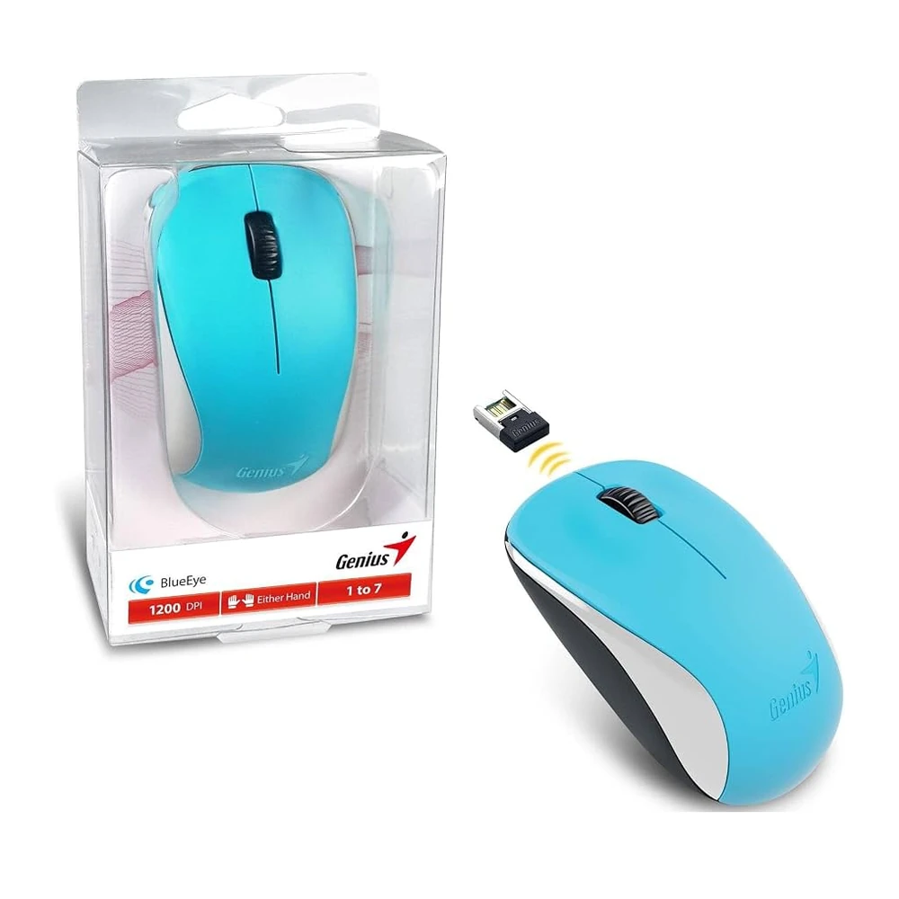 Mouse Inalámbrico Genius NX-7000 Azul 2.4GHz Precisión Portátil