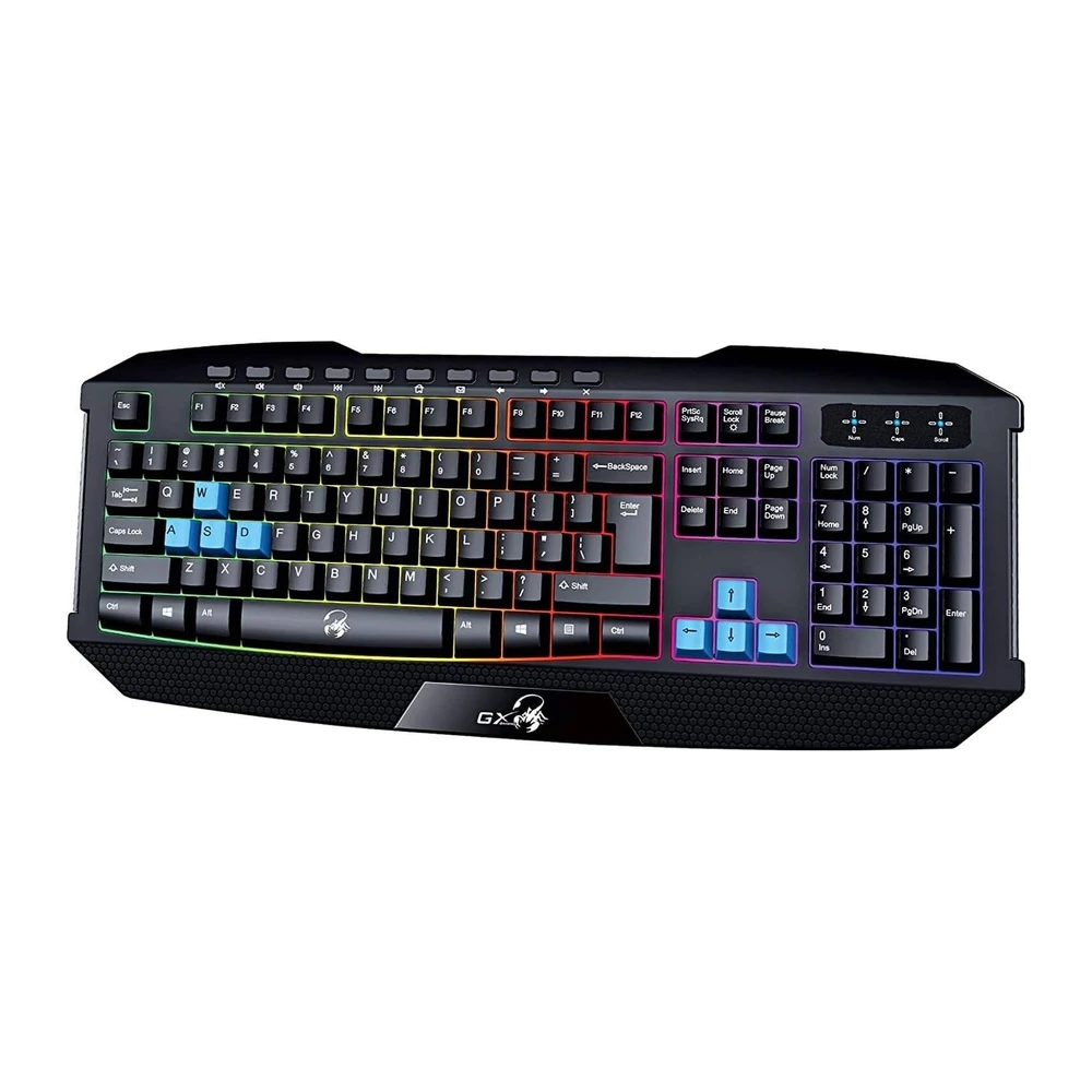 Teclado Gamer Genius K215 Retroiluminado 7 Colores Resistente