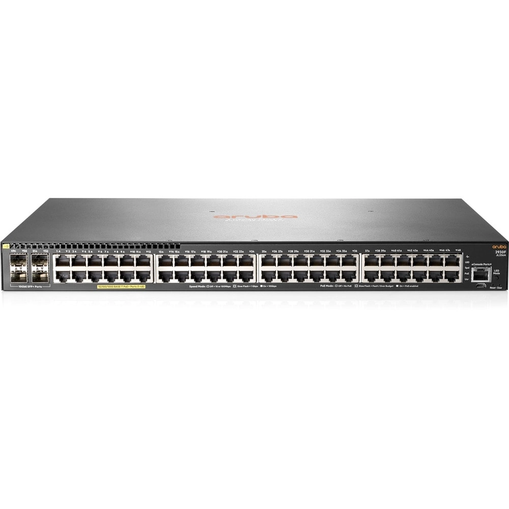 Switch Aruba 2930F 48G PoE+ 4SFP+ Capa 3 Gestionable Rack 1U JL256A - Imagen 1